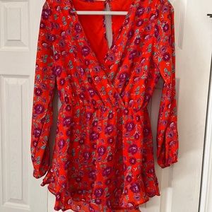 Peach love red Romper size medium